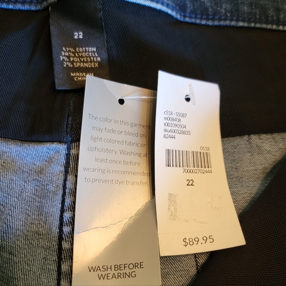 Lane Bryant Mid-Rise Super Stretch Ankle Jeans Distressed With Floral Design - Picture 8 of 15